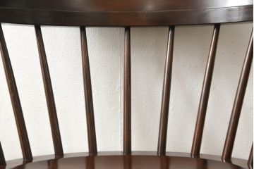 中古　松本民芸家具　#91型　落ち着きのある大人カフェ風インテリアが叶うキャプテンチェア(アームチェア、板座チェア、椅子、ダイニングチェア)(R-058515)
