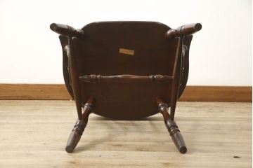 中古　松本民芸家具　#91型　落ち着きのある大人カフェ風インテリアが叶うキャプテンチェア(アームチェア、板座チェア、椅子、ダイニングチェア)(R-058515)