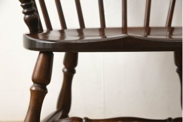 中古　松本民芸家具　#91型　落ち着きのある大人カフェ風インテリアが叶うキャプテンチェア(アームチェア、板座チェア、椅子、ダイニングチェア)(R-058516)