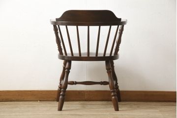 中古　松本民芸家具　#91型　落ち着きのある大人カフェ風インテリアが叶うキャプテンチェア(アームチェア、板座チェア、椅子、ダイニングチェア)(R-058516)