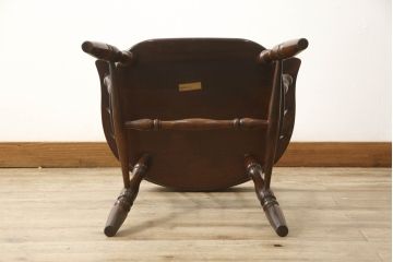 中古　松本民芸家具　#91型　落ち着きのある大人カフェ風インテリアが叶うキャプテンチェア(アームチェア、板座チェア、椅子、ダイニングチェア)(R-058516)