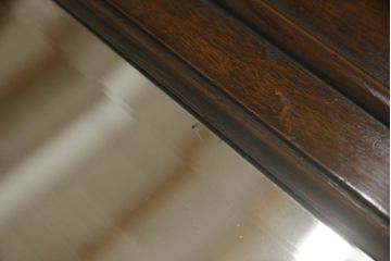 イギリスアンティーク　オーク材　クラシカルな雰囲気を醸し出すミラー(鏡)(R-058523)