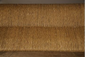 中古　美品　松本民芸家具　アジアンテイストの空間づくりにおすすめ!涼しげな雰囲気を醸しだす202型ラッシベンチ(長椅子)(定価約50万円)(R-058527)