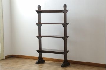 中古　美品　特注品　松本民芸家具　和モダンの空間づくりに活躍するオープンラック(本棚、飾り棚、シェルフ、陳列棚、店舗什器)(R-058529)