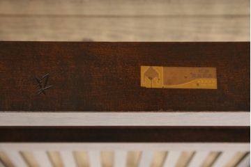 中古　美品　松本民芸家具　洗練された上品な佇まいが魅力のC型衝立(つい立て、パーテーション)(定価約14万円)(R-058531)