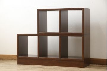 中古　美品　特注品　松本民芸家具　重ねたり並べたり、アイディア次第で使い方色々できるマス目棚(オープンラック、シェルフ、収納棚、飾り棚)(R-058532)