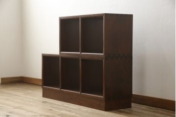 中古　美品　特注品　松本民芸家具　重ねたり並べたり、アイディア次第で使い方色々できるマス目棚(オープンラック、シェルフ、収納棚、飾り棚)(R-058532)