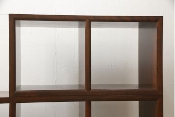 中古　美品　特注品　松本民芸家具　重ねたり並べたり、アイディア次第で使い方色々できるマス目棚(オープンラック、シェルフ、収納棚、飾り棚)(R-058532)