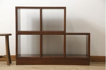 中古　美品　特注品　松本民芸家具　重ねたり並べたり、アイディア次第で使い方色々できるマス目棚(オープンラック、シェルフ、収納棚、飾り棚)(R-058532)