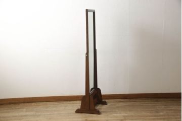 中古　美品　松本民芸家具　シンプルなデザインが魅力的なD型姿見(ミラー、鏡)(定価約12万円)(R-058533)