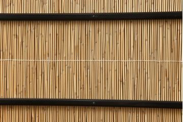 中古　美品　漆塗り　高級品　光月作銘　彫刻・透かし彫り・網代(あじろ)　松竹梅が彫り込まれた縁起の良いデザインが目を惹く御簾戸4枚セット(細密木彫、建具、簾戸、簀戸、葭戸、夏障子、すど、葦戸)(R-058536)