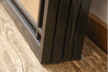 中古　美品　漆塗り　高級品　光月作銘　彫刻・透かし彫り・網代(あじろ)　松竹梅が彫り込まれた縁起の良いデザインが目を惹く御簾戸4枚セット(細密木彫、建具、簾戸、簀戸、葭戸、夏障子、すど、葦戸)(R-058536)