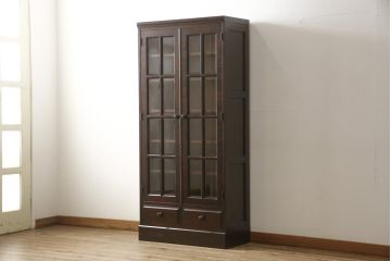 中古　美品　北海道民芸家具　HM114K　飾り棚にもおすすめ!洗練された雰囲気が魅力の本箱(ブックケース、キャビネット、飾り棚、収納棚)(定価約26万円)(R-058538)