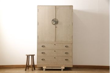 中古　国産手造り家具　御所車　上品な和を演出してくれる総桐箪笥(並厚、桐たんす、着物箪笥、和タンス、衣装箪笥、引き出し)(R-058540)