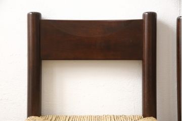 中古　美品　松本民芸家具　アジアンテイストのお部屋におすすめなラッシチェア2脚セット(椅子、イス、バラ売り可能)(R-058541)