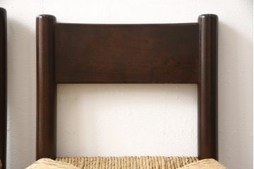 中古　美品　松本民芸家具　アジアンテイストのお部屋におすすめなラッシチェア2脚セット(椅子、イス、バラ売り可能)(R-058541)