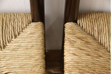 中古　美品　松本民芸家具　アジアンテイストのお部屋におすすめなラッシチェア2脚セット(椅子、イス、バラ売り可能)(R-058541)