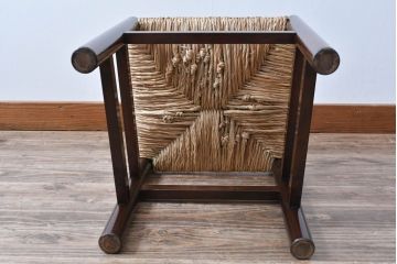 中古　美品　松本民芸家具　アジアンテイストのお部屋におすすめなラッシチェア(椅子、イス)(R-058541)