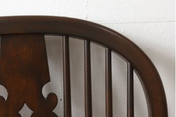 中古　美品　松本民芸家具　#44A型　洋風のクラシカルなデザインが美しいウィンザーチェア(定価約18万円)(アームチェア、板座チェア、椅子、イス、ウインザーチェア)(R-058545)