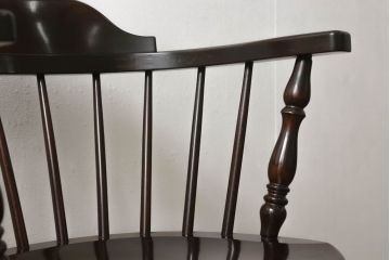 中古　美品　松本民芸家具　#91型　落ち着きのある大人カフェ風インテリアが叶うキャプテンチェア(アームチェア、板座チェア、椅子、ダイニングチェア)(R-058546)