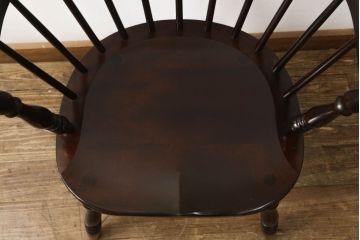 中古　美品　松本民芸家具　#91型　落ち着きのある大人カフェ風インテリアが叶うキャプテンチェア(アームチェア、板座チェア、椅子、ダイニングチェア)(R-058546)