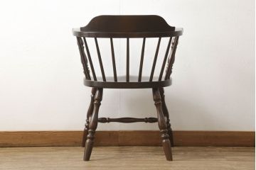 中古　美品　松本民芸家具　#91型　落ち着きのある大人カフェ風インテリアが叶うキャプテンチェア(アームチェア、板座チェア、椅子、ダイニングチェア)(R-058546)