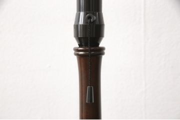 中古　美品　松本民芸家具　赤色の和紙傘が情緒溢れるA型スタンド(シェード、テーブルスタンド、卓上照明、テーブルライト)(R-058552)