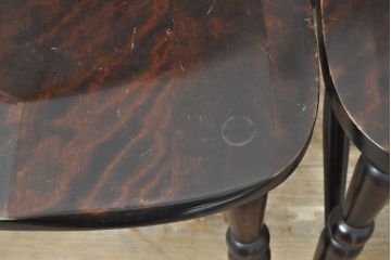 中古　北海道民芸家具　クラシカルな雰囲気を醸し出すスピンドルチェア2脚セット(椅子、イス、板座チェア、ダイニングチェア)(R-058555)