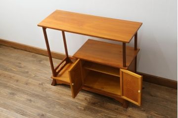 和製ビンテージ　美品　高級品　松材　職人技が光る!指物の飾り棚(茶棚、茶箪笥、収納棚、ヴィンテージ)(R-058556)