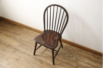 中古　美品　松本民芸家具　クラシックなデザインの#72リーチ型チェア(ダイニングチェア、椅子、板座チェア)(R-058557)