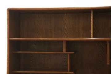 中古　国産　上手物!!　職人手造り家具　欅(ケヤキ)材　和の風格を感じる大型茶箪笥(茶棚、キャビネット、戸棚、収納棚)(R-058558)