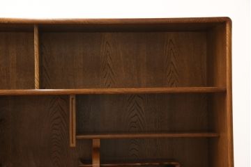 中古　国産　上手物!!　職人手造り家具　欅(ケヤキ)材　和の風格を感じる大型茶箪笥(茶棚、キャビネット、戸棚、収納棚)(R-058558)