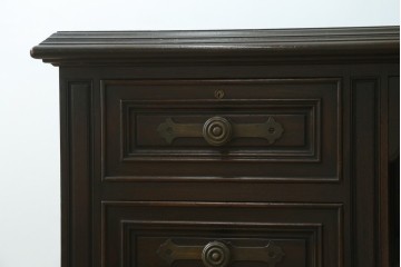 アメリカビンテージ　立派な造りのツイストレッグプレジデントデスク　(R-058570)