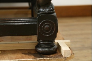 アメリカビンテージ　立派な造りのツイストレッグプレジデントデスク　(R-058570)
