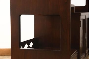 中古　美品　モリシゲ(MORISHIGE/森繁)　品のある佇まいが上質な和の空間にぴったりな、モダンな茶棚(飾り棚、茶箪笥、戸棚)(R-058573)