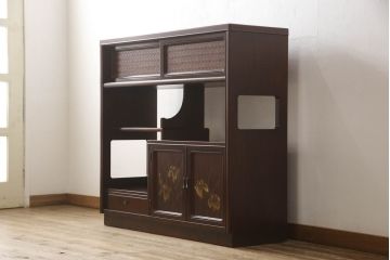 中古　美品　モリシゲ(MORISHIGE/森繁)　品のある佇まいが上質な和の空間にぴったりな、モダンな茶棚(飾り棚、茶箪笥、戸棚)(R-058573)
