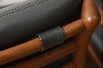 和製ビンテージ　日田工芸　チーク材　本革(レザー)　落ち着きのある色合いで大人の空間を演出するチェア2脚セット(アームチェア、イス、椅子、ダイニングチェア、ヴィンテージ)(R-058574)