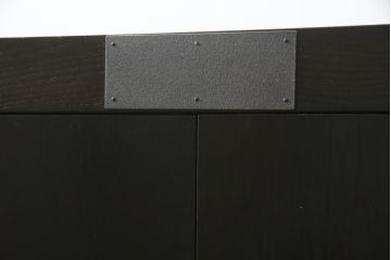 中古　国産　職人手造り家具　和モダンな雰囲気を醸し出す、珍しいデザインの収納棚(収納タンス、箪笥、サイドボード、戸棚)(R-058586)
