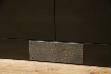 中古　国産　職人手造り家具　和モダンな雰囲気を醸し出す、珍しいデザインの収納棚(収納タンス、箪笥、サイドボード、戸棚)(R-058586)
