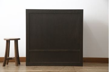 中古　国産　職人手造り家具　和モダンな雰囲気を醸し出す、珍しいデザインの収納棚(収納タンス、箪笥、サイドボード、戸棚)(R-058586)