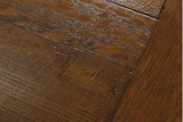 イギリスアンティーク　オーク材　バルボスレッグが素敵なドローリーフテーブル(エクステンションテーブル、ダイニングテーブル)(R-058596)
