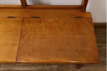 中古　美品　横浜ダニエル(daniel)　A-532　3人掛け　木の温もりを感じるベンチロングチェア(ベンチ、ダイニングチェア、板座、長椅子)(定価約45万円)(R-058600)