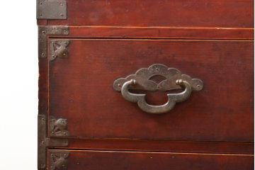 和製アンティーク　長い時を経て刻まれた風合いが趣溢れる米沢箪笥・下段(ローボード、ローチェスト、和たんす、時代箪笥、衣装タンス、引き出し)(R-058603)
