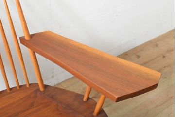 和製ヴィンテージ　ジョージナカシマ　LOUNGE ARM(ラウンジアーム)　One Arm(ワンアーム、片肘)　CN103　桜製作所　モダンに洗練された左アーム付きラウンジチェア(ジョージ・ナカシマ、イス、椅子、板座チェア、ビンテージ)(R-058614)