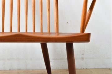 和製ヴィンテージ　ジョージナカシマ　LOUNGE ARM(ラウンジアーム)　One Arm(ワンアーム、片肘)　CN103　桜製作所　モダンに洗練された左アーム付きラウンジチェア(ジョージ・ナカシマ、イス、椅子、板座チェア、ビンテージ)(R-058614)