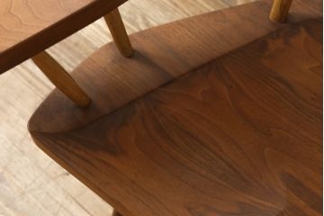 和製ヴィンテージ　ジョージナカシマ　LOUNGE ARM(ラウンジアーム)　One Arm(ワンアーム、片肘)　CN103　桜製作所　モダンに洗練された右アーム付きラウンジチェア(ジョージ・ナカシマ、イス、椅子、板座チェア、ビンテージ)(R-058615)