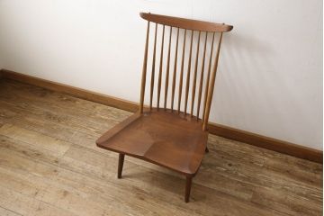 和製ヴィンテージ　ジョージナカシマ　桜製作所　LOUNGE CHAIR　CN102　モダンに洗練されたラウンジチェア(ジョージ・ナカシマ、イス、椅子、板座チェア、ビンテージ)(R-058616)