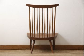 和製ヴィンテージ　ジョージナカシマ　桜製作所　LOUNGE CHAIR　CN102　モダンに洗練されたラウンジチェア(ジョージ・ナカシマ、イス、椅子、板座チェア、ビンテージ)(R-058616)