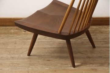 和製ヴィンテージ　ジョージナカシマ　桜製作所　LOUNGE CHAIR　CN102　モダンに洗練されたラウンジチェア(ジョージ・ナカシマ、イス、椅子、板座チェア、ビンテージ)(R-058616)