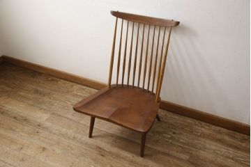 和製ヴィンテージ　ジョージナカシマ　桜製作所　LOUNGE CHAIR　CN102　モダンに洗練されたラウンジチェア(ジョージ・ナカシマ、イス、椅子、板座チェア、ビンテージ)(R-058617)